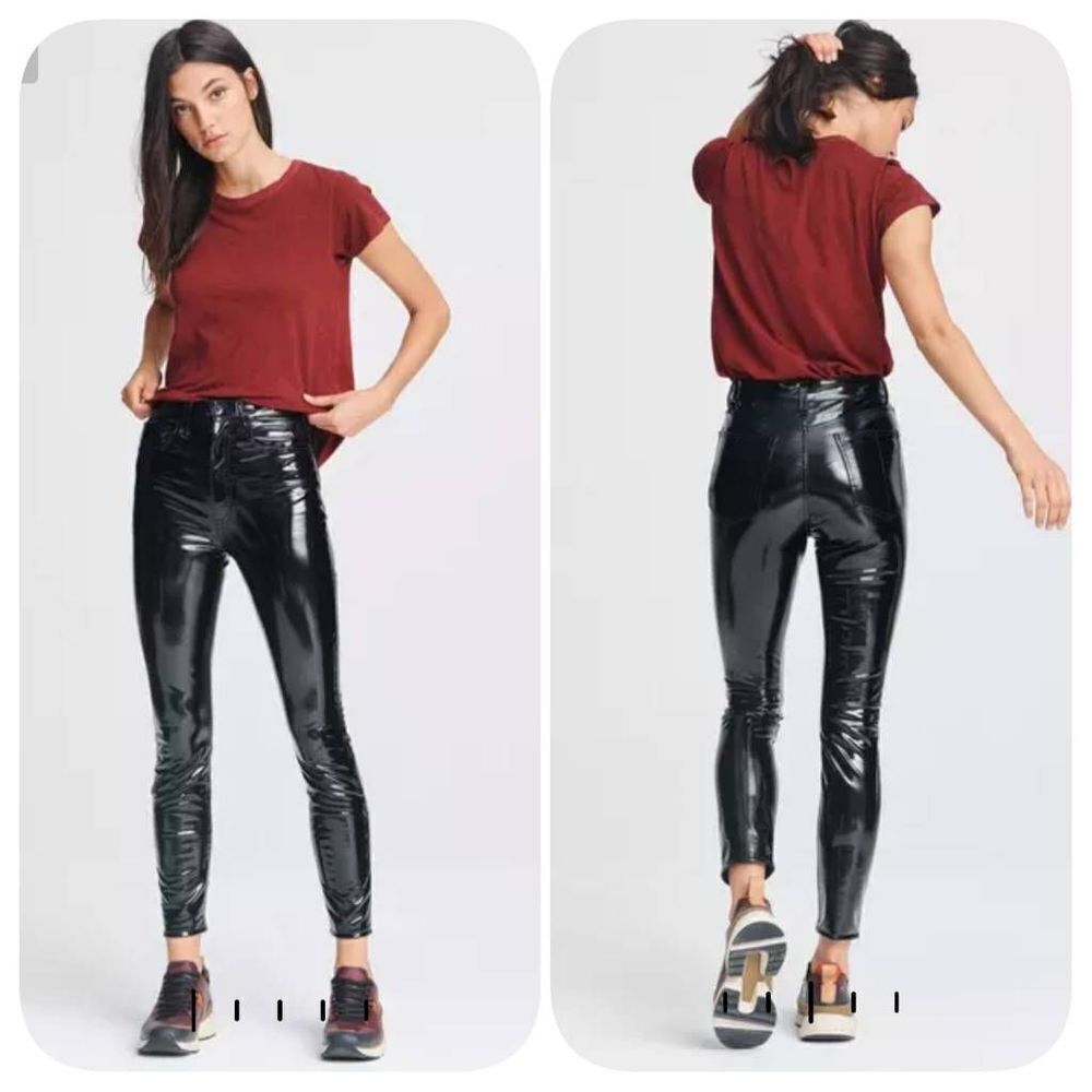 NWOT Rag & Bone Super High-Rise Skinny Vinyl Slim Fit Ankle Pant Sz 29
